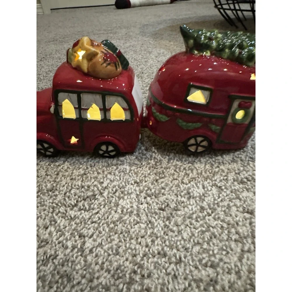 Car & Camper Set Pier 1‎ Light- Up LED Ceramic Christmas Tree